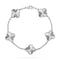 CLOVER  5 FLOWERS LASER BRACELET SILVER