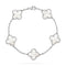 CLOVER 5 MOTIF WHITE FRITILLARY BRACELET SILVER