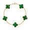 CLOVER 5 MOTIFS MALACHITE BRACELET