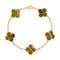 CLOVER  5 MOTIFS TIGER EYE BRACELET