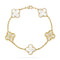 CLOVER 5 MOTIF WHITE MOP DIAMOND BRACELET