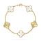 CLOVER 5 MOTIF WHITE MOP LASER BRACELET