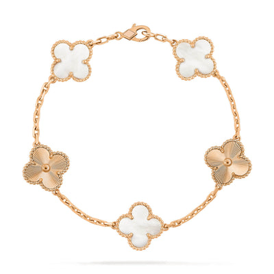 CLOVER 5 MOTIFS LASER DIAMOND BRACELET