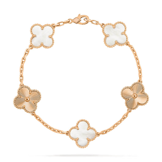 CLOVER 5 MOTIFS LASER DIAMOND BRACELET