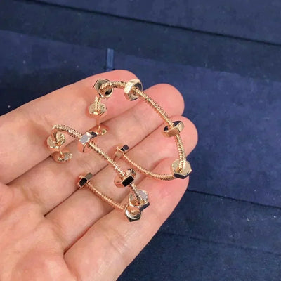 NUTS AND BOLTS PINK GOLD EARRINGS