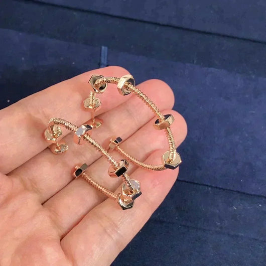 NUTS AND BOLTS PINK GOLD EARRINGS