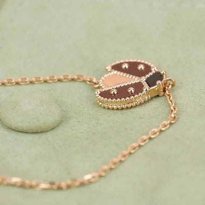 LUCKY CARNELIANS LADYBUG  BRACELET