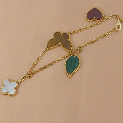 HEART BUTTERFLY CLOVER 4 MOTIFS BRACELET