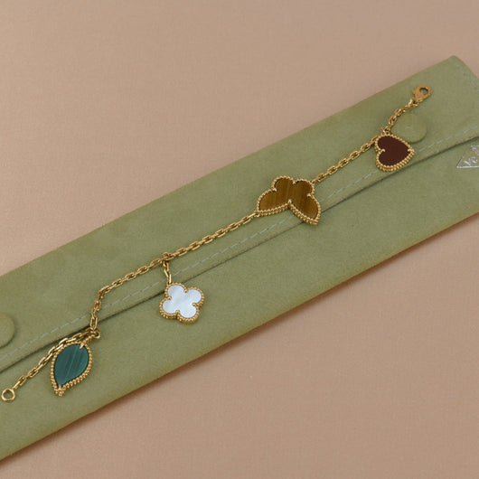 HEART BUTTERFLY CLOVER 4 MOTIFS BRACELET