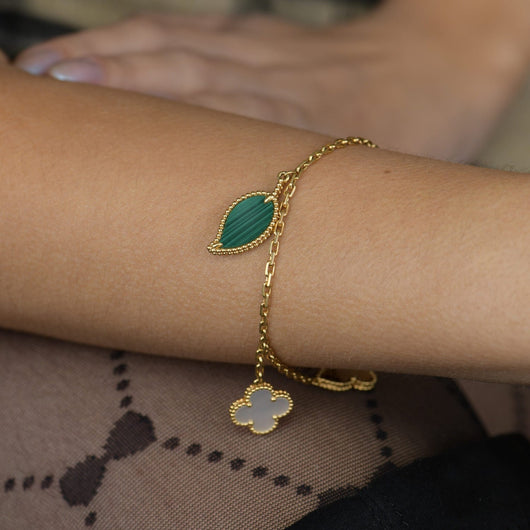 HEART BUTTERFLY CLOVER 4 MOTIFS BRACELET