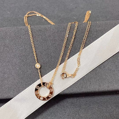 LOVE NECKLACE 16MM 2 DIAMONDS