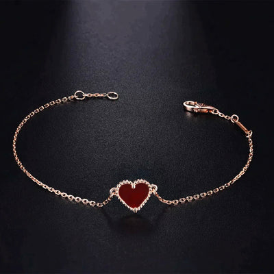 HEART CARNELIAN ROSE GOLD BRACELET