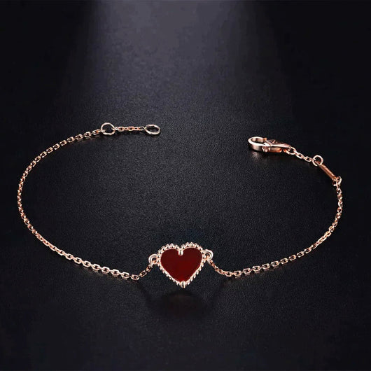 HEART CARNELIAN ROSE GOLD BRACELET