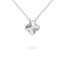 CLOVER 15MM LASER NECKLACE SILVER