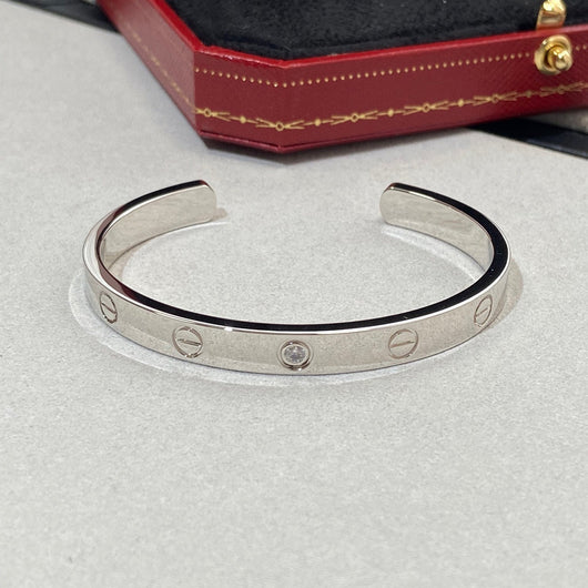 LOVE BRACELET 6.1MM 1 DIAMOND OPEN CUFF