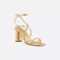 C'est Heeled Laminated Calfskin Sandal