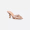 Tribales Heeled Slide Nude Satin