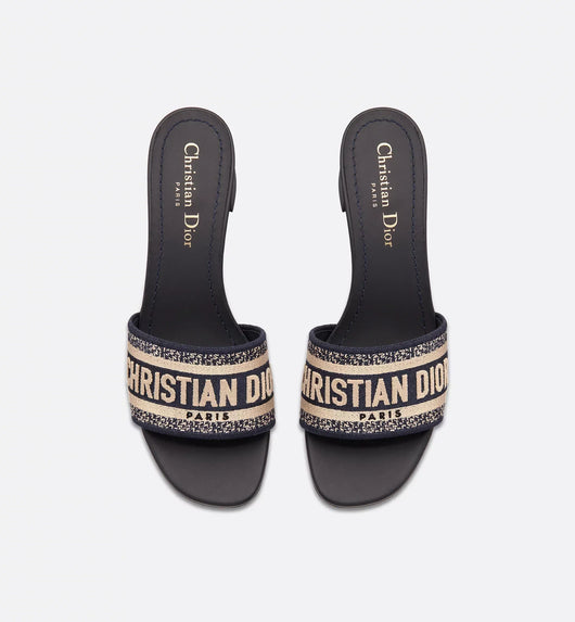 Dway Heeled Embroidered Slide
