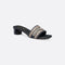 Dway Heeled Cotton Embroidered Slide