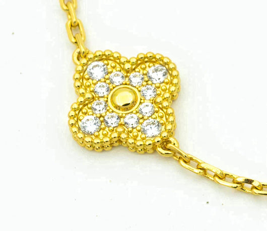 CLOVER 5 MOTIFS LASER DIAMOND BRACELET