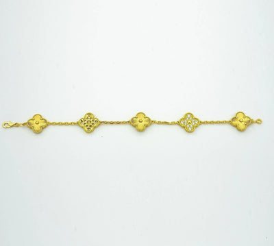 CLOVER 5 MOTIFS LASER DIAMOND BRACELET