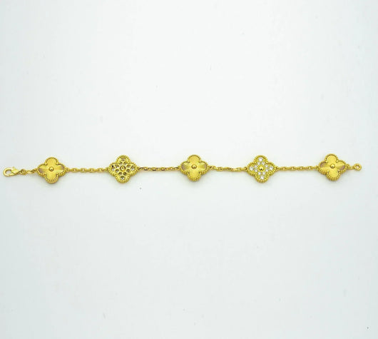 CLOVER 5 MOTIFS LASER DIAMOND BRACELET