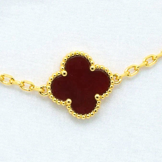 CLOVER VINTAGE CARNELIAN NECKLACE 10 MOTIFS