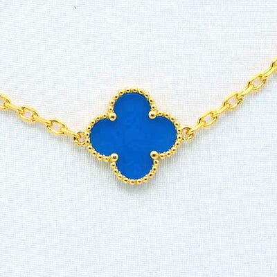CLOVER VINTAGE AGATE NECKLACE 10 MOTIFS