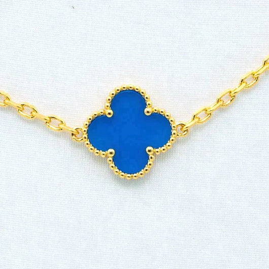 CLOVER VINTAGE AGATE NECKLACE 10 MOTIFS