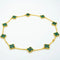 CLOVER VINTAGE MALACHITE NECKLACE 10 MOTIFS