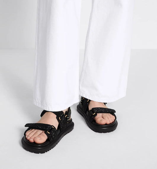 Cotton Black Sandal