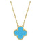 CLOVER 15MM VINTAGE TURQUOISE NECKLACE