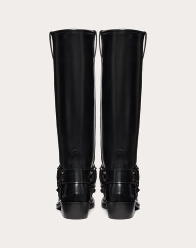 ROCKSTUD CALFSKIN BIKER BOOT 40MM