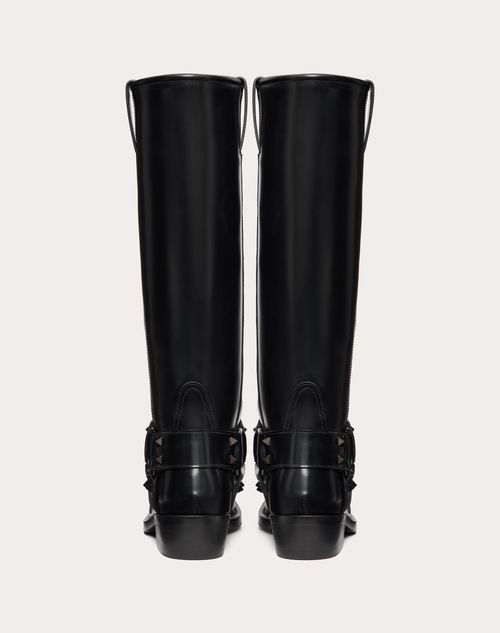 ROCKSTUD CALFSKIN BIKER BOOT 40MM