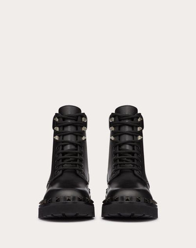 ROCKSTUD CALFSKIN COMBAT BOOT WITH MATCHING STUDS 50MM