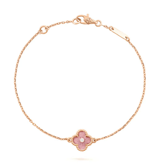 CLOVER SINGLE PINK FLOWER BRACELET