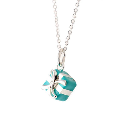 BLUE BOX CHARM NECKLACE