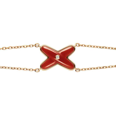 JEUX BRACELET CARNELIAN ROSE GOLD 1 DIAMOND