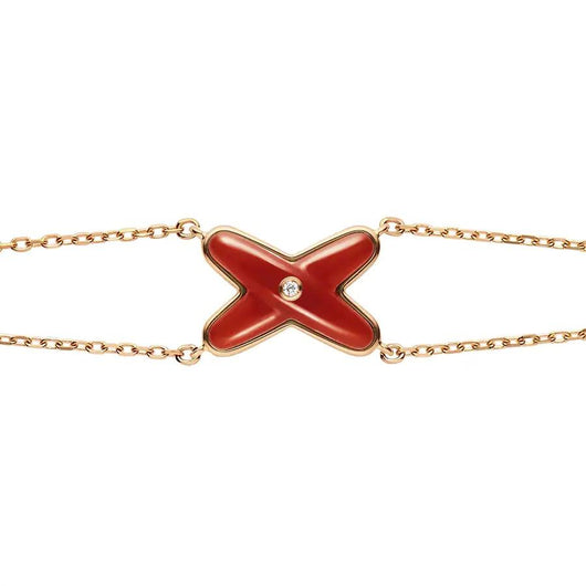 JEUX BRACELET CARNELIAN ROSE GOLD 1 DIAMOND