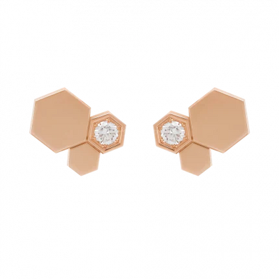 BEE LOVE ROSE GOLD DIAMOND EARRINGS