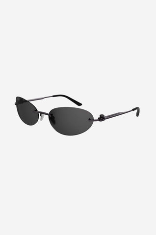 Balenciaga BB0179S oval metal black sunglasses