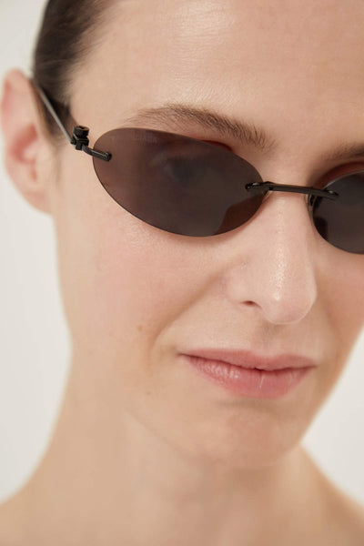 Balenciaga BB0179S oval metal black sunglasses - Lux Studios