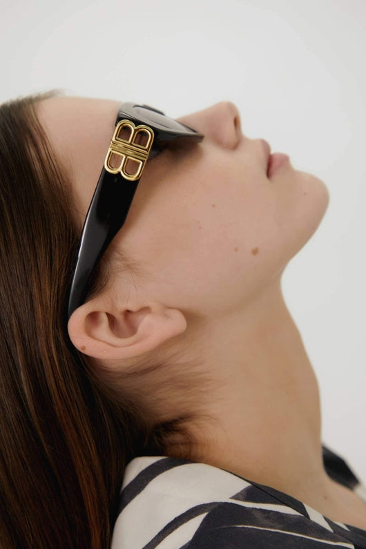 Balenciaga black cat-eye BB sunglasses - Lux Studios
