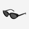 Balenciaga black cat eye sunglasses with white logo