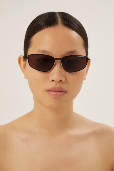 Balenciaga black metal cat eye sunglasses - Lux Studios