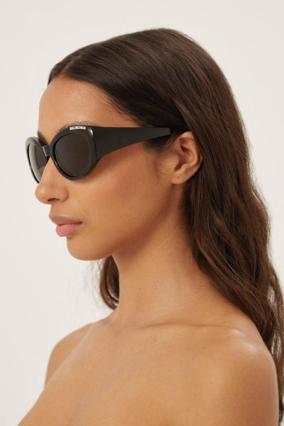 Balenciaga black oval sunglasses - Lux Studios