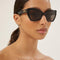 Balenciaga black oversize cat-eye sunglasses with BB logo
