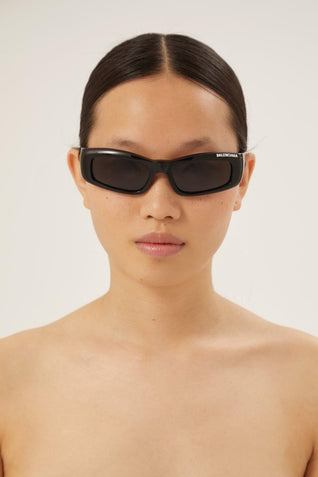 Balenciaga black rectangular sunglasses