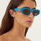 Balenciaga blue and silver cat-eye BB sunglasses