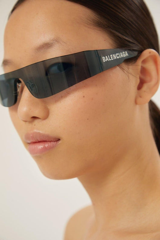 Balenciaga blue mask with white logo - Lux Studios